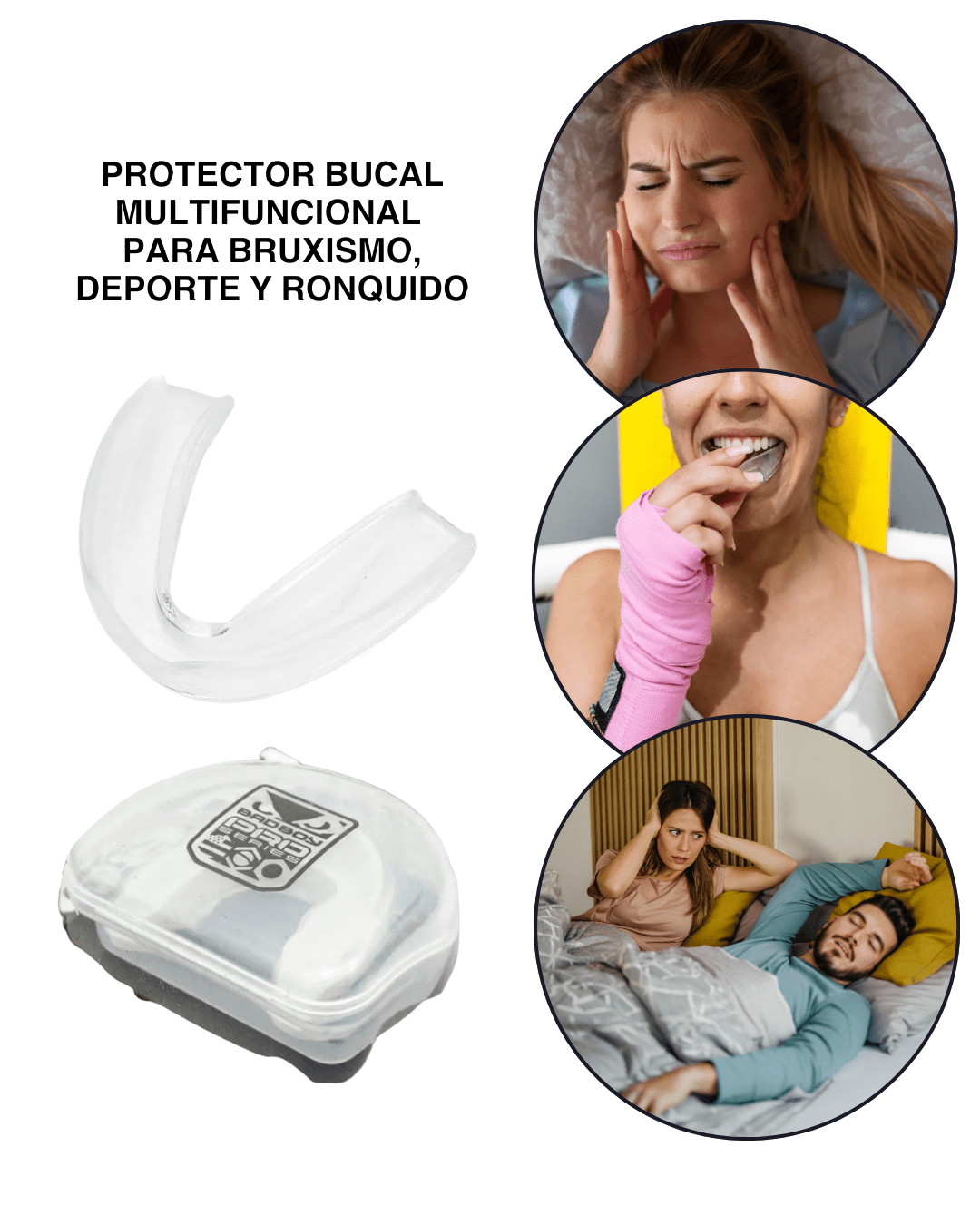 PROTECTOR BUCAL MULTIFUNCIONAL PARA BRUXISMO, DEPORTE Y RONQUIDO - Vivafit